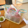 Summer Simplicity Mesh Women's Portable Bag Camping Portable Snacks Buggy Bag Large Capacity Supermarket Shopping Bag Women