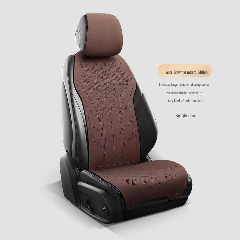 Four-Season Breathable Tech Luxury Car Seat Pad with Reversible Fur Single Seat + 1 Pillow