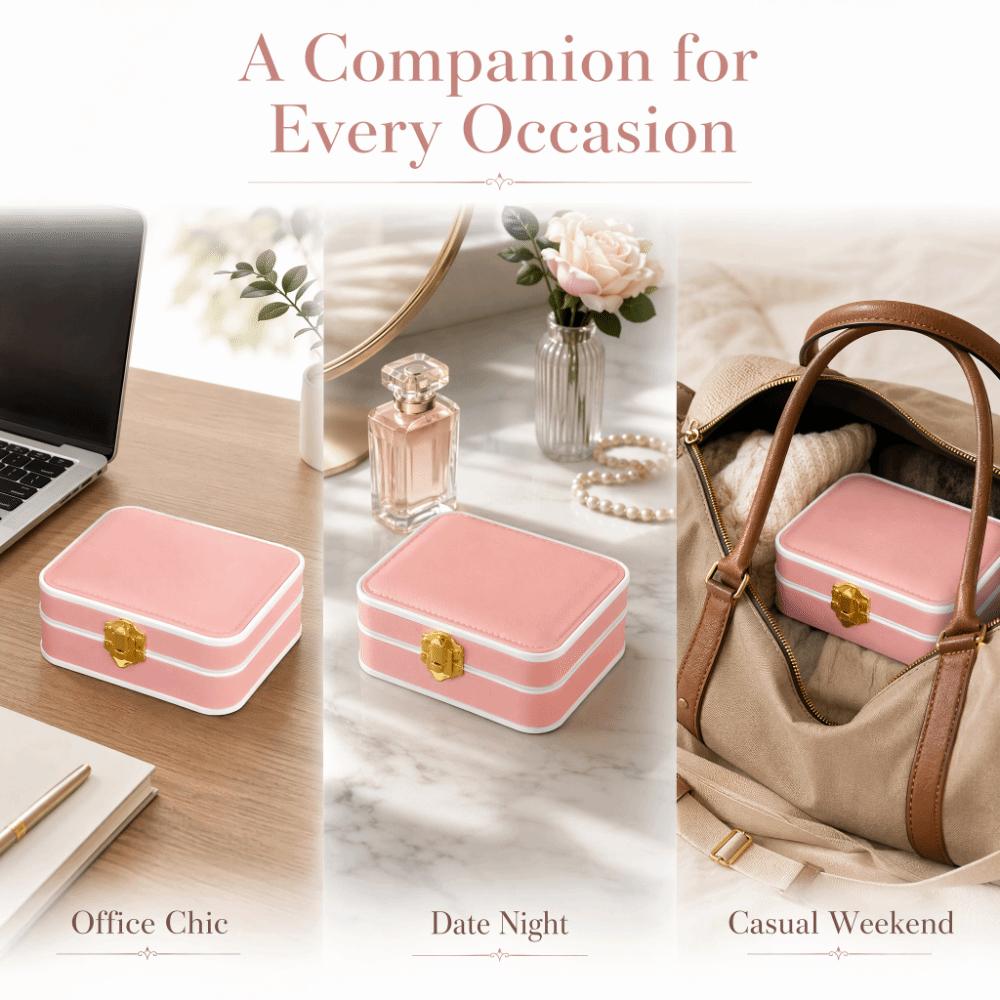 PU Leather Lockable Jewelry Box Lockable Jewelry Storage Case Portable Jewelry Case Girls