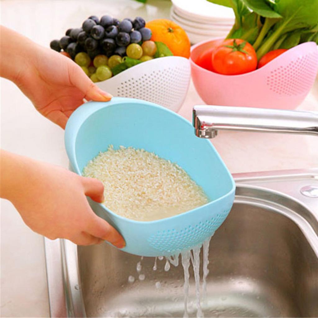 Rice Washing Bowl Multipurpose Food Grade Small Rice Strainer Bowl for Kitchen Tool for Cleaning Rice Vegetable Fruit