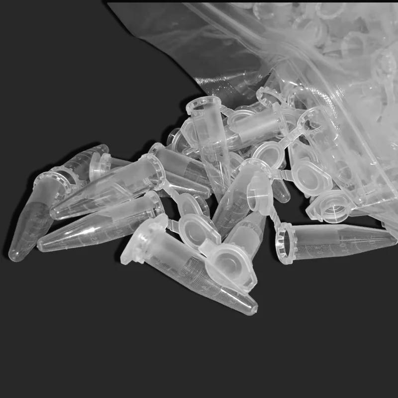 

500 шт. 1,5 мл микроцентрифужная пробирка пробирка флакон прозрачные пластиковые флаконы контейнер защелкивающаяся крышка для лабораторных образцов 1.5ml 500pcs a bag