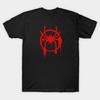 Talla Asiática Hombre Camiseta Negra Estampada Spiderman Graffiti Impresión por Transferencia Térmica Sin Corte Camiseta de Algodón