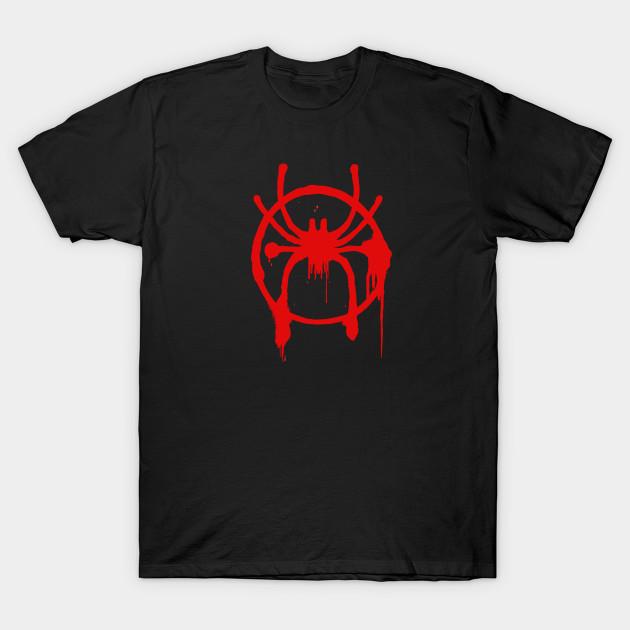 Asian Size Men Black Print T-shirt Spiderman Graffiti No-Cut Heat Transfer Print Cotton Tshirt