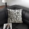 English Letters Fashion Cushion Cover Natural Linen Organic Fabric Double-Sided Printing Sofa Home Decor Gift Pillow Case