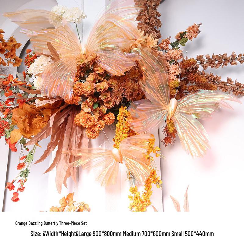 3D Painted Butterfly Wedding Backdrop with Scenery and Props for Photography and Décor