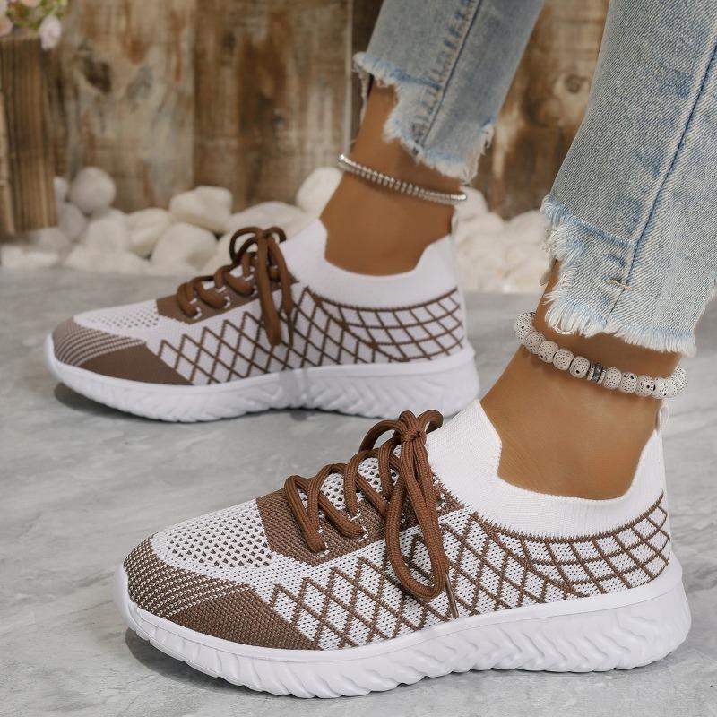 Frühling Neue Damen Sportschuhe Modisch Atmungsaktiv Leicht Rutschfest Verschleißfest Lässige Sportschuhe Flache Schuhe