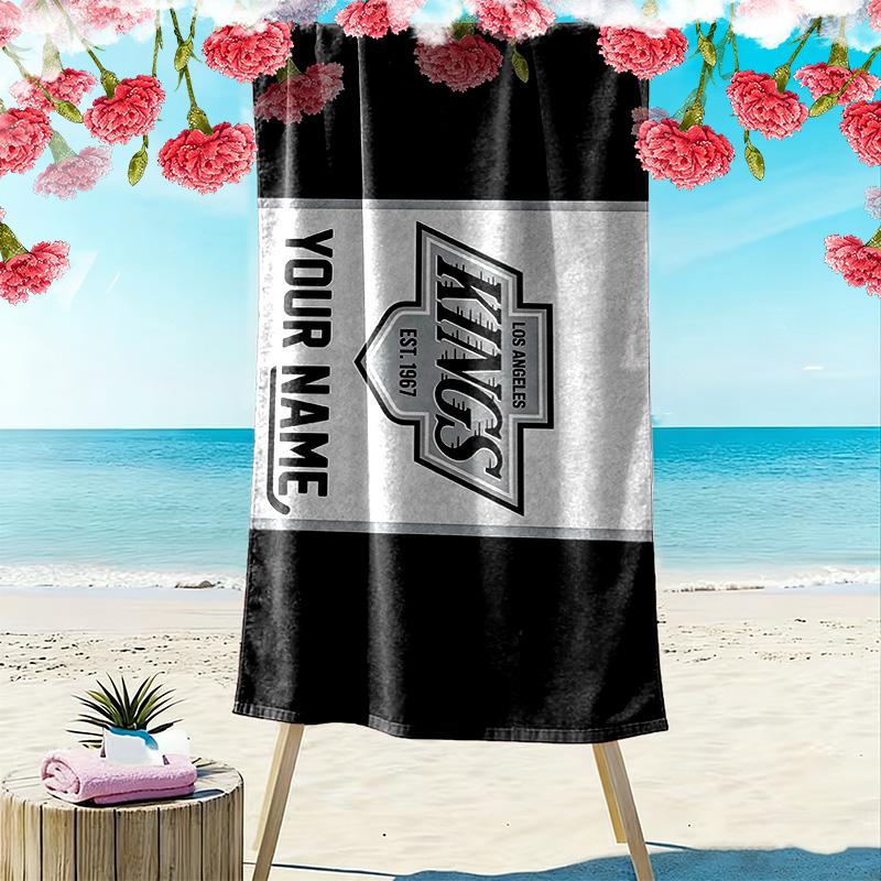 Los Angeles Kings Druck Strandtuch, Großes Weiches Schnelltrocknendes Handtuch für Strand Camping Schwimmen