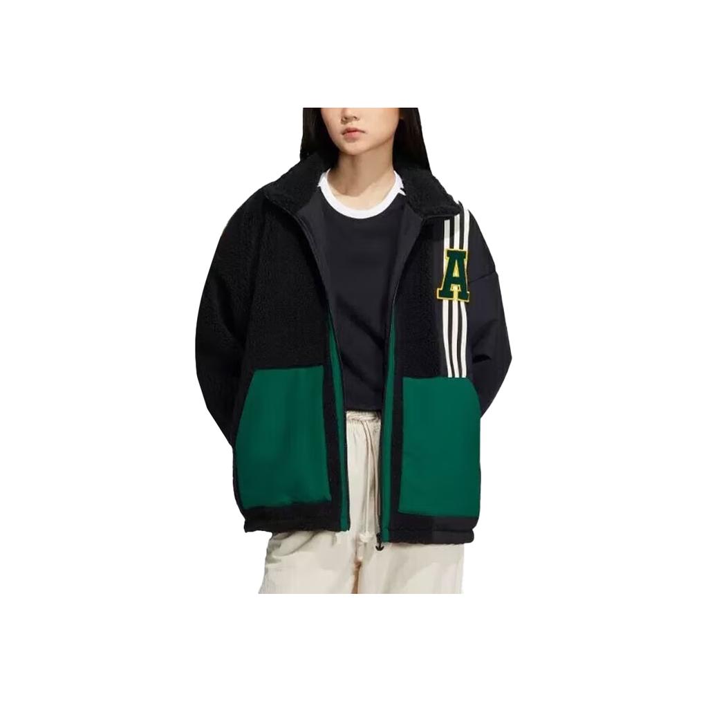 Adidas Originals Trefoil Logo Embroidered Patchwork Fleece Jacket Unisex Jacket Multicolor HY7233