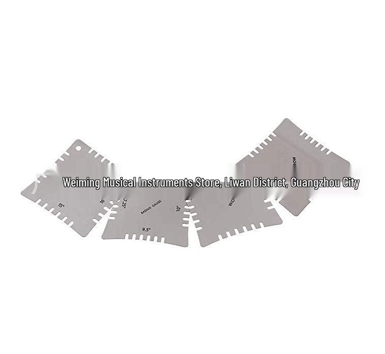4-Piece Stainless Steel Guitar Radius Gauge Set & Ruler 4PCS Toothed Ruler