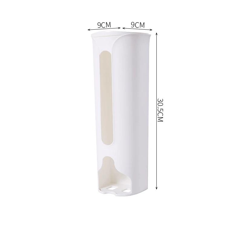 Wall Mounted Trash Bag Storage Box Pull Out Dispenser Simple Kitchen Plastic Bag Organizer Large Capacity Utility Box