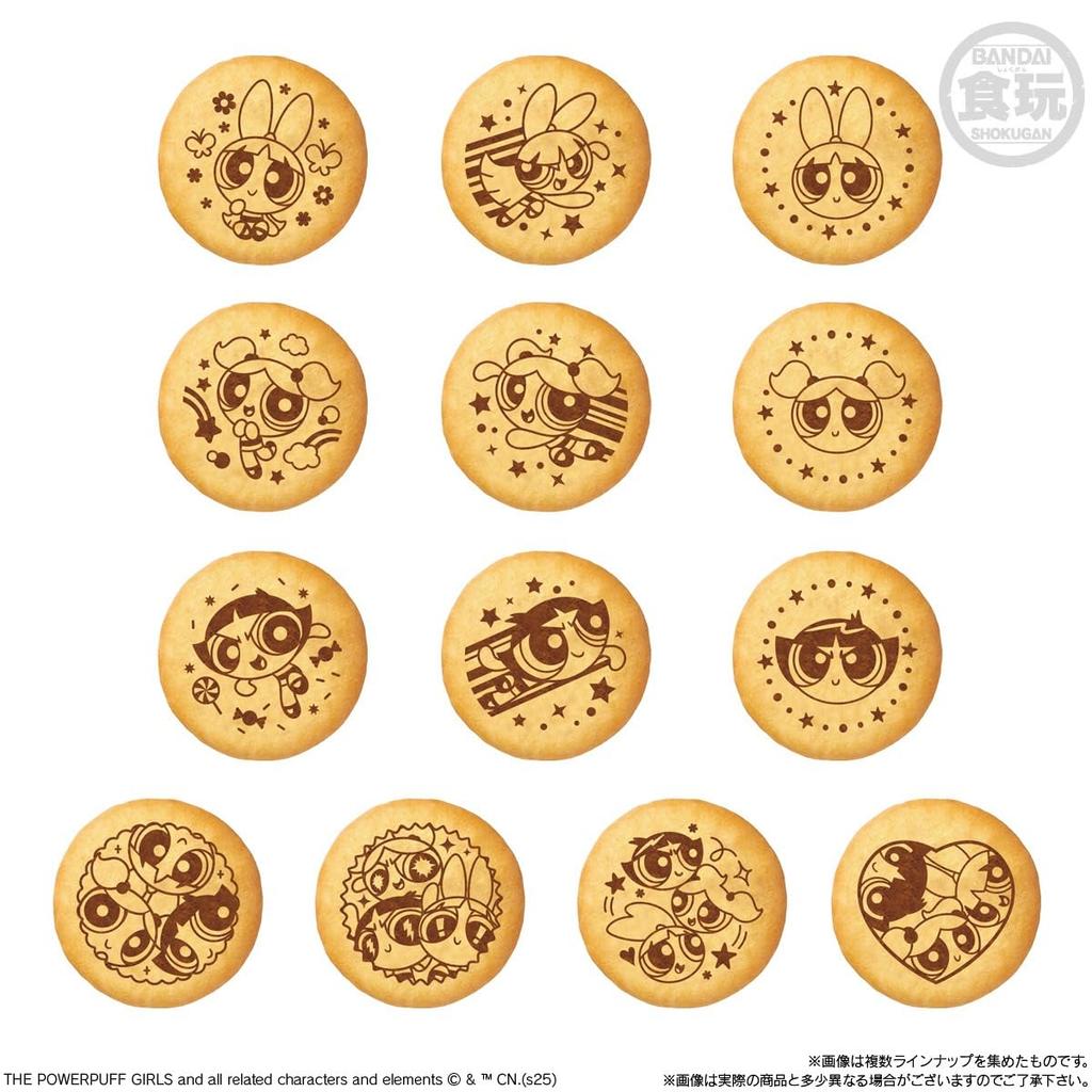 Bandai Powerpuff Girls Embroidered Can Badge Biscuit Biscuit Candy Toy [Box Set of 12]