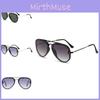Classic Aviator Sunglasses Men High Fashion Gradient Gray Lens Black Frame