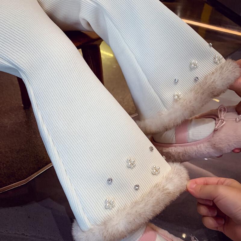 

Girls Plush Lined Chenille Flare Pants 130cm