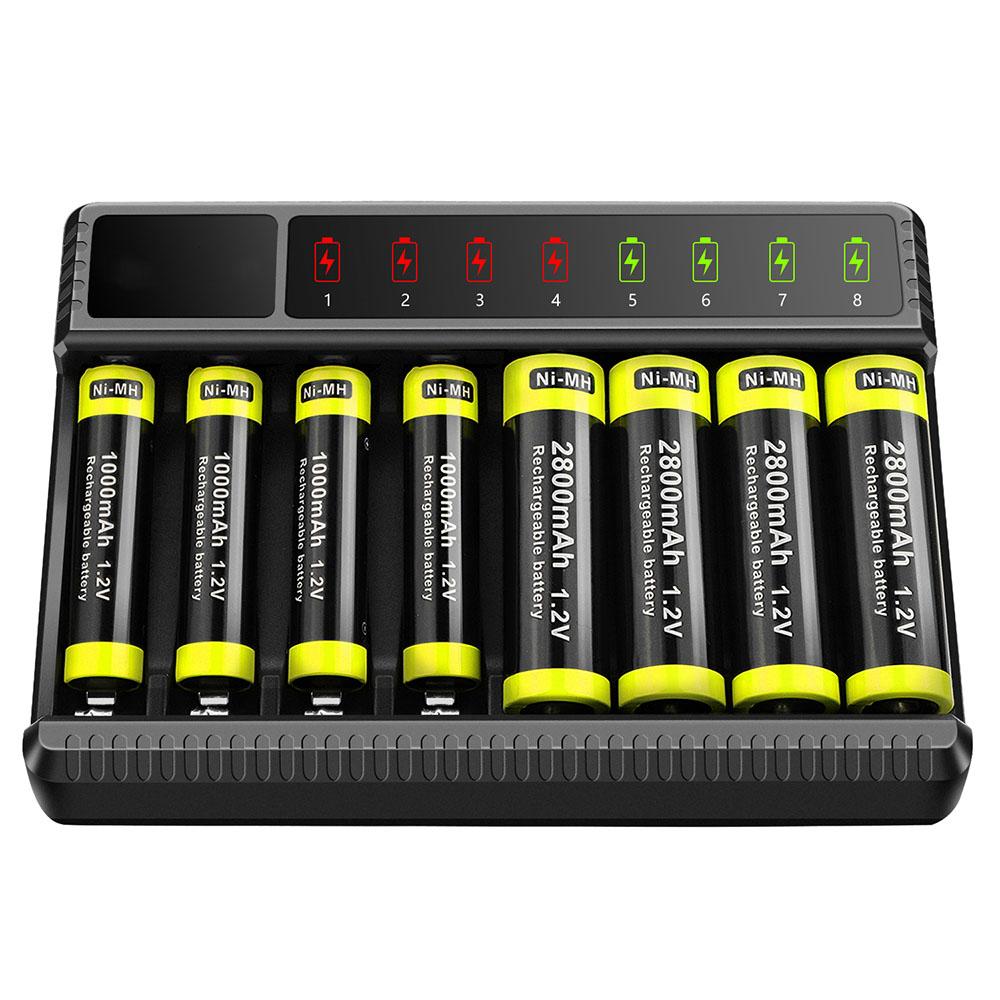 Slot Rechargeable Batteries LCD Display for AA/AAA Fast Charger Battery Charger Charging Chargers