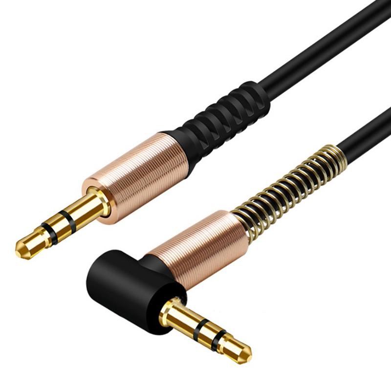 3.5Mm Jack Audio Cable Car Spring Aux Cable Gold Plated Jack Male To Male Cables
