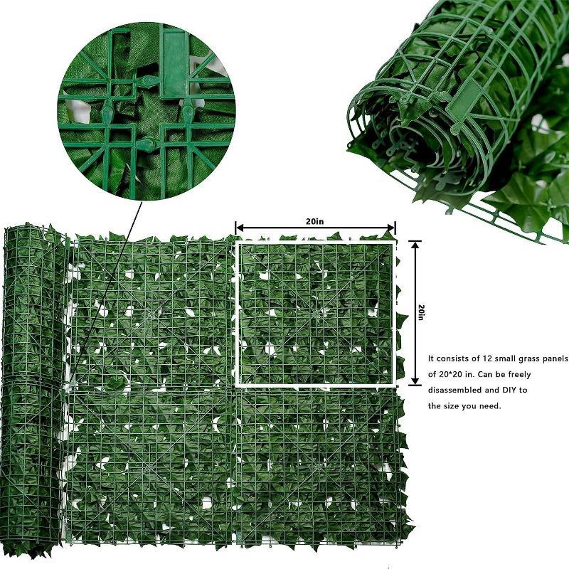Faux Artificial Leaf Privacy Fence Panel 1M/ Realistic Green Hedge for Patio Balcony Backyard Home Outdoor Decor