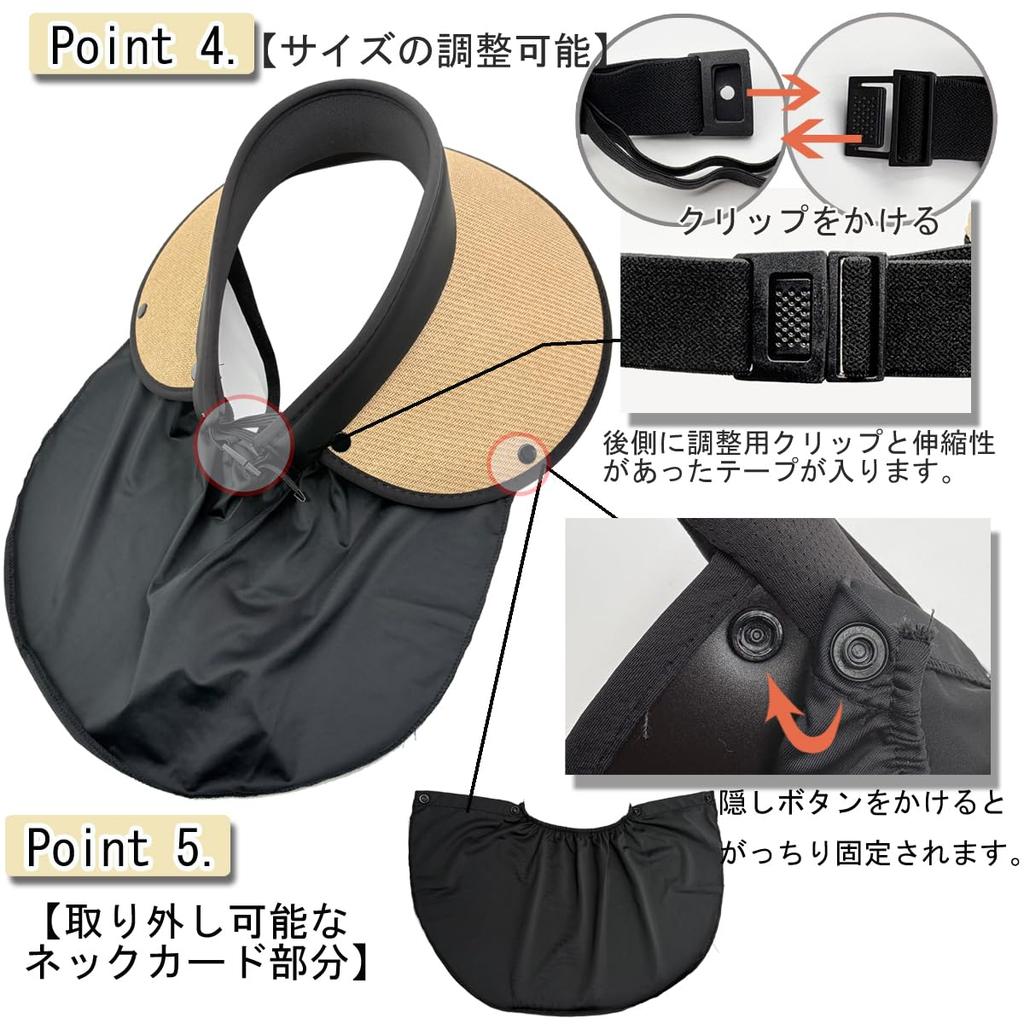 Sun Straw UV Neck Chin Slimming Suitable for and Outdoor Activities [IFSUN] Women's Wide-Brimmed Visor, Hat, UPF+50 Protection, Cover, Strap,