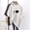 Plus Size  Girl T-shirt Women Slimming High Sense Tee Belly Covering Oversize O-neck Short Sleeve Top