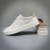 European White Shoes Men 'S Genuine Leather Trend Casual Shoes Low -Top Lace -Up Sneakers Full Leather Men 'S Shoes Fashion Sneakers