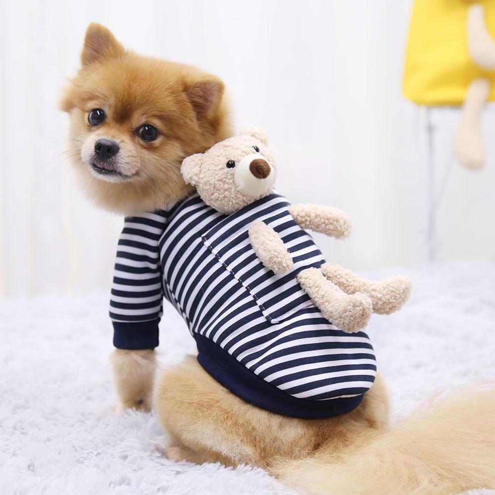 Internet Celebrity Pocket Bear Dog Cat Guard Clothes Autumn and Winter Cat Velvet Small Dog Pet Supplies Dog Clothes