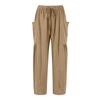 Women Plus Size Wide Leg Pants Middle Waist Summer Baggy Pants With Pockets