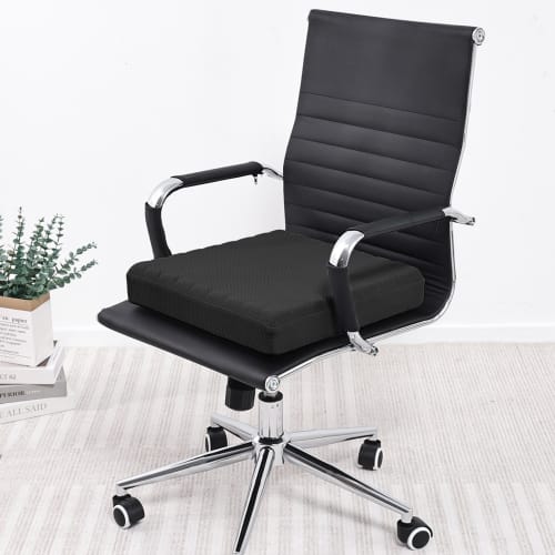 HAVARGO Thick, Breathable, High-Resilience Chair Cushion for Comfort and Comfort, 41cm Wide x 7.5cm Thick (41x41cm, Black)