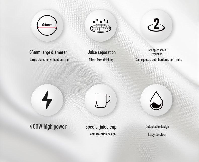 Supor TJE06A-400 Automatic Multifunction Juicer: Large-Caliber, Juice-Residue Separator & Mixer.