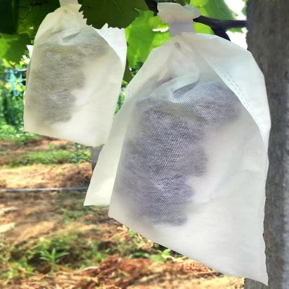 100Pcs Non-woven Fruit Protection Bags Anti-bird Breathable Nursery Bags Anti-sun Corrosion-resistant Insect Proof Bag