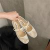 Inner height increase bow fairy single shoes women's shoes 2025 new spring mesh breathable shallow mouth Mary Jane shoes