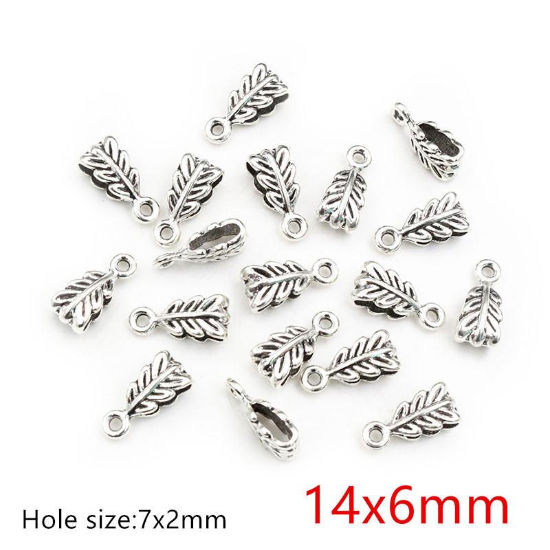 20pcs/lot DIY Handmade Beads Bails Pendants Jewelry Making DIY Necklace Antique Silver Color Bails Pendant Charm Beads Bails