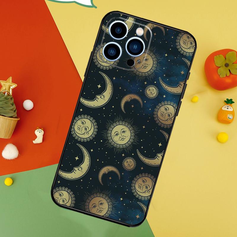 Sun Moons Star Signs Celestial Phone Case For iPhone 17 Pro Max 16 15 14 12 11 13 Pro Max Plus 12 13 Mini 16e 17 Air Cover