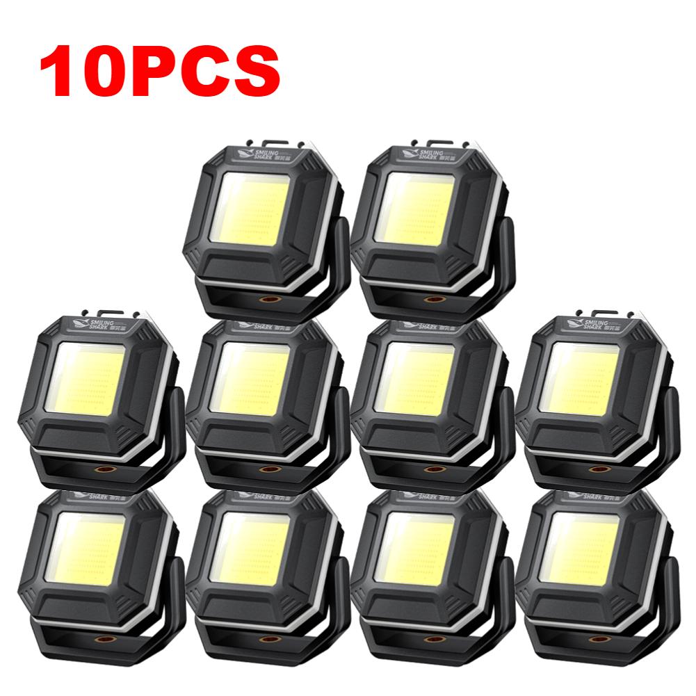 1-10PCS COB LED Work Light With Magnetic Base 180 ° Adjustable Angles Inspection Lamp Waterproof Outdoor Emergency Flashlights