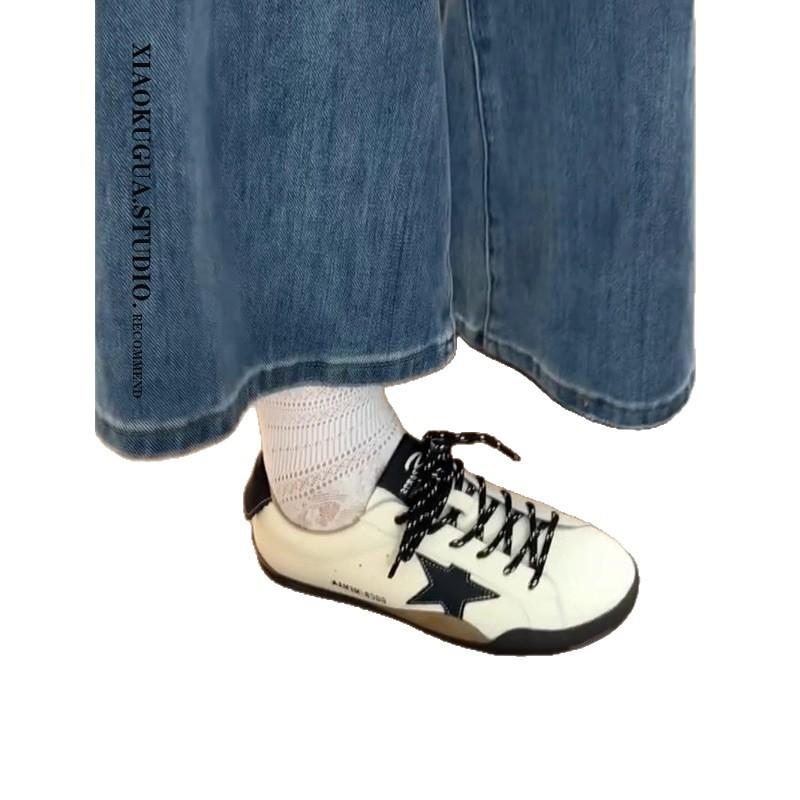 2025 summer new star lace-up board shoes women's versatile niche breathable casual shoes board shoes sports little white shoes women
