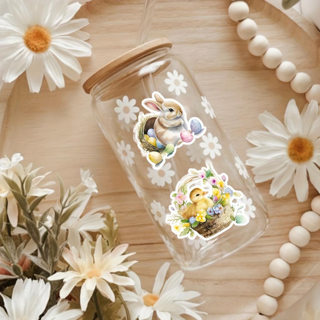 50 pièces/paquet Stickers Lapin de Pâques Œufs Pour Bouteilles d'eau, Ordinateur portable, Téléphones, Scrapbooking, Junk Journal, Bullet Journal Création de cartes Loisirs créatifs DIY