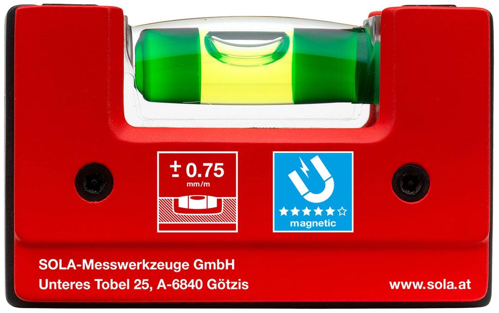 SOLA Compact Magnetic Level with Clip [GO! Magnetic CLIP] Art.Nr.01621201