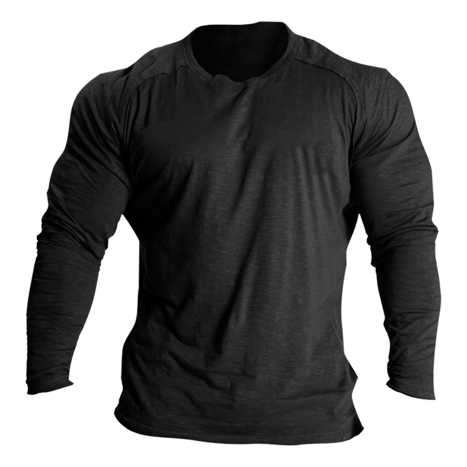 

Мужская футболка с длинными рукавами реглан, модная однотонная толстовка с длинными рукавами M чёрный