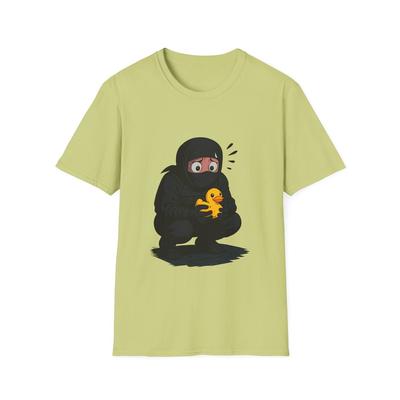 Unisexowa koszulka Softstyle Ninja i Kaczka – Śmieszny Kreskówkowy