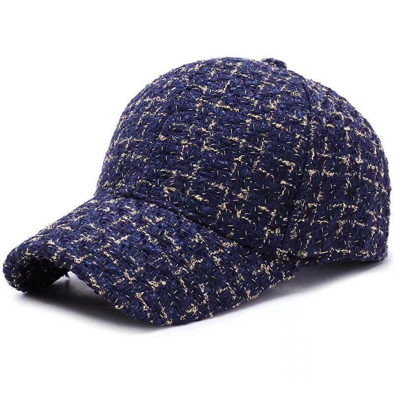 Autumn Winter Women Baseball Cap Fashion Gold Thread Tweed Snapback Caps Female Adjustable Outdoor Warm Sun Hat Elegant Dad Hats