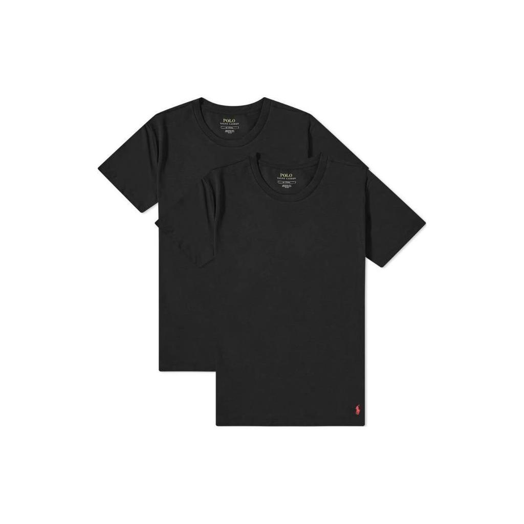 Polo Ralph Lauren Solid Color Crew Neck Straight Fit Short Sleeve T-Shirt 2-Pack Men Tops Black 714835960-001