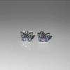 High-End Shiny Blue Butterfly Cartilage Stud Earrings for Sleep & Shower - Japanese Korean Niche Design