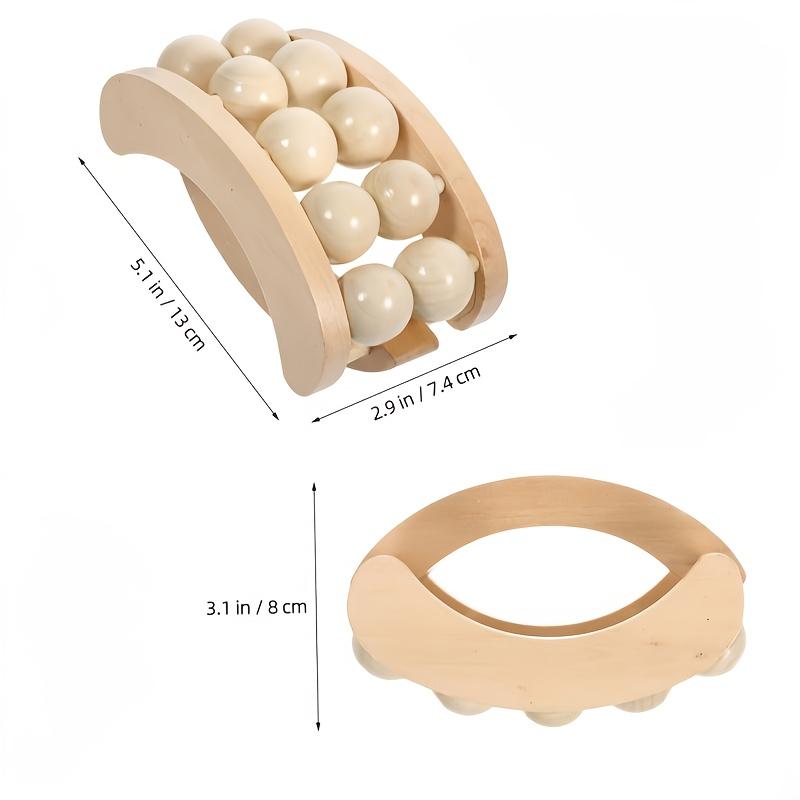 Wood Handheld Massage Ball Roller - Deep Tissue Massager Suitable for Back, Neck, Legs, Arms & Full Body | Portable Muscle Device for Athletes