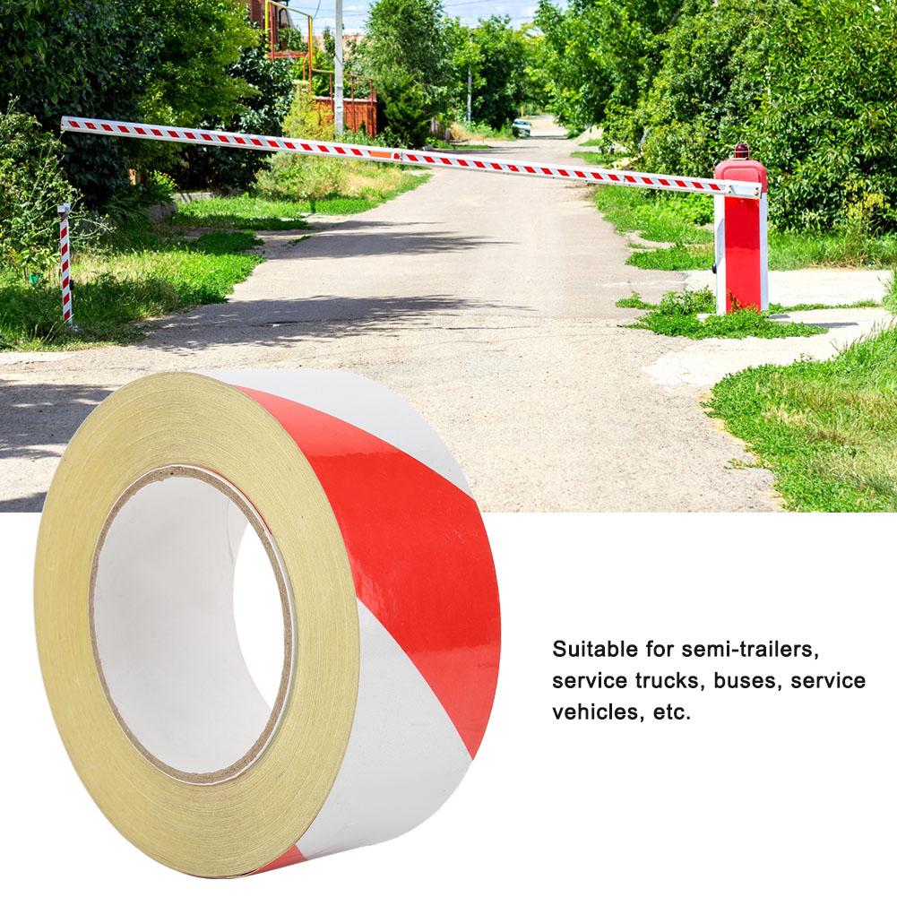 Rød Hvit Sikkerhetsreflekterende PVC-tape Varselklistremerke Markering Selvklebende tape 50mm x 46m