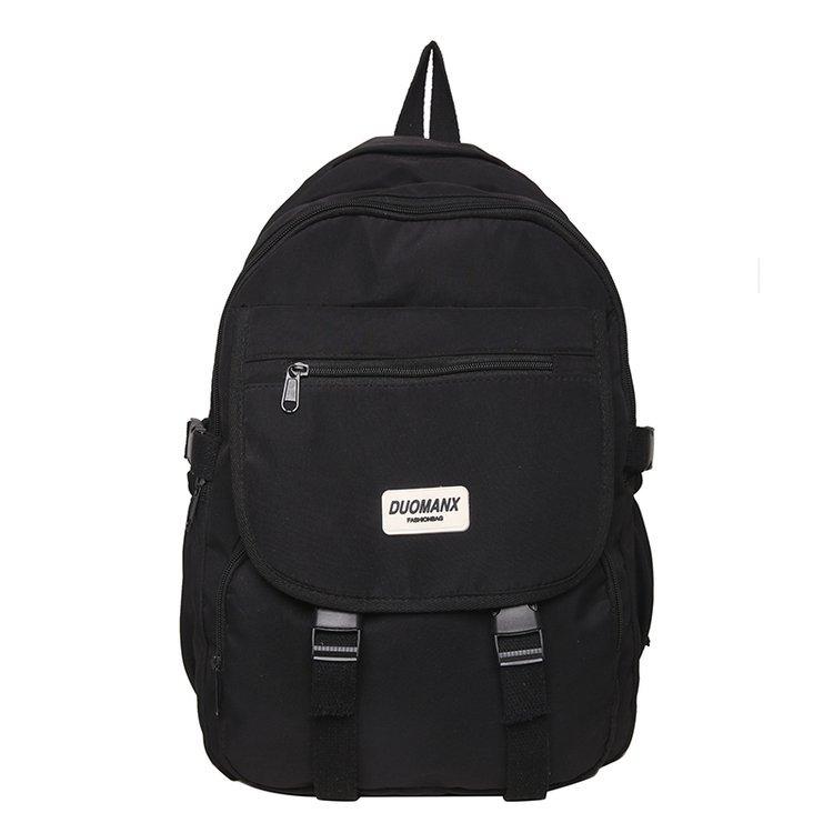 Schoolbag female ins Korean version girl versatile schoolbag lightweight solid color large capacity junior high school student computer backpack