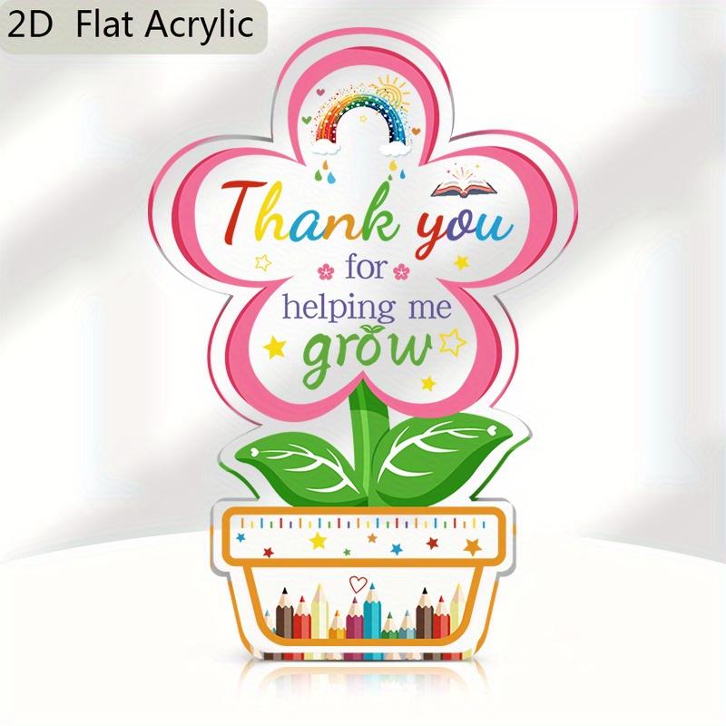 

2D Flat Acrylic Floral Decoration, Indoor and Outdoor Decoration - No Battery/electricity Required, Free Day Decoration, Shop Decoration, Durable Outd 7*11CM