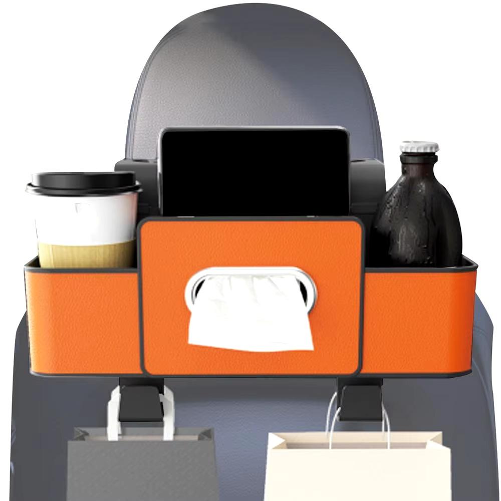 Partition Design Car Drink Cup Holder Water-proof Vehicle Tissue Box Car Rear Seat Organizer Bag