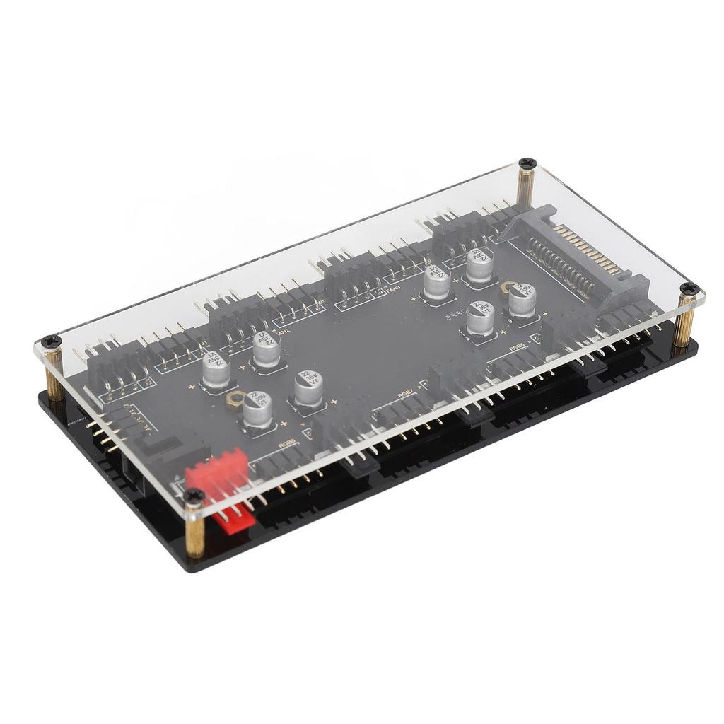 12V 4PIN ARGB PWM Hub Professional 2 In 1 RGB Dimming PWM Temperature Control Speed Regulation 8 Ports for Computer
