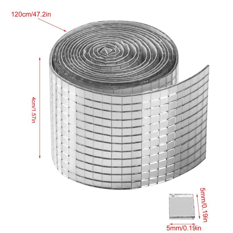 New Self-Adhesive Real Glass Craft Mini Square Mirrors Mosaic Tiles Stickers Bathroom DIY Handmade Disco Ball Craft Stickers