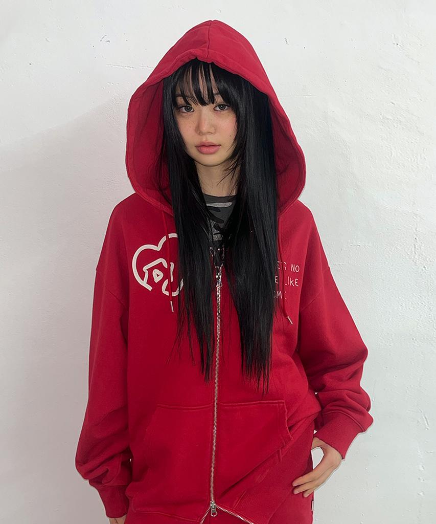 Youhee Home Graphic Hood Zip-Up Red