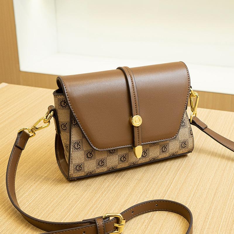 Summer Light Luxury Women's Bag  Fashionable and Versatile Small Square Bag  Patchwork Printed Single Shoulder Crossbody Bag