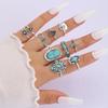 New dark hip-hop skull spider card exaggerated retro ring 24-piece set punk ring jewelry